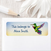 Étiquettes scolaires avec petit colibri (En situation)