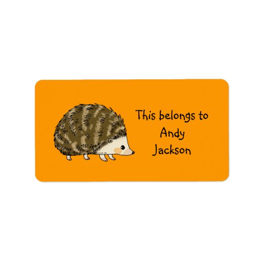 Étiquettes scolaires ( hérisson ) (Devant)