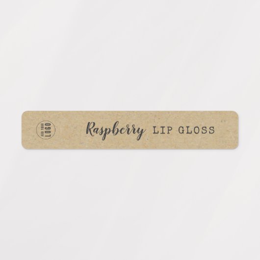 Étiquettes Script et machine à écrire produit Kraft gris fonc (Design 1)