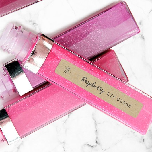 Étiquettes Script et machine à écrire produit Kraft gris fonc