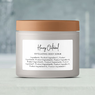 Étiquettes Script moderne minimaliste Liste d'ingrédients