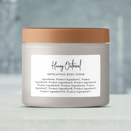 Étiquettes Script moderne minimaliste Liste d'ingrédients