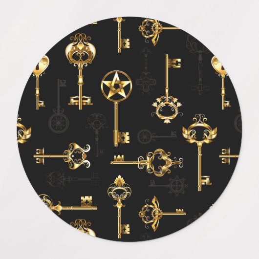 Étiquettes Seamless Pattern with Golden Keys (Design 2)