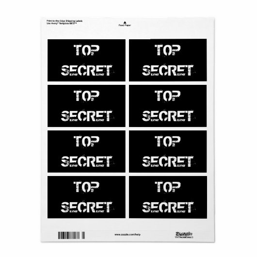 ÉTIQUETTES SECRETS (Feuille entière)