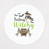 Étiquettes Sentiment magique Halloween sorcière (Design 1)