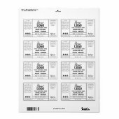 Étiquettes sériques minimalistes blancs (Feuille entière)