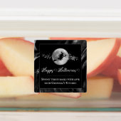 Étiquettes Silhouette de sorcière noire Halloween (Apposé)