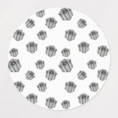 Étiquettes Silver Gift Boxes Elegant Holiday Premium Party (Design 1)