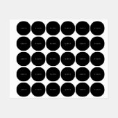 Étiquettes Simple Black Custom Ajouter votre nom Élégant (Feuille)