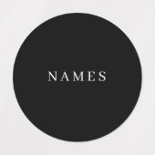 Étiquettes Simple Black Custom Ajouter votre nom Élégant (Design 1)