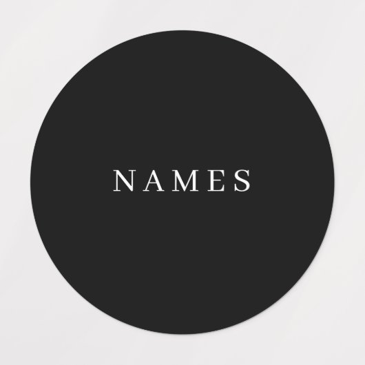 Étiquettes Simple Black Custom Ajouter votre nom Élégant (Design 1)