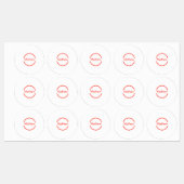 Étiquettes simple cercle rouge ajouter votre nom lettre texte (Feuille)