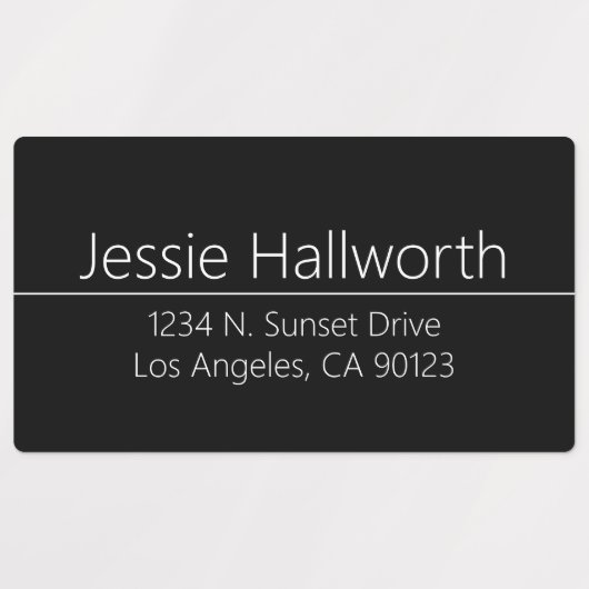 Étiquettes Simple Classic Black White Waterproof Adresse (Design 1)