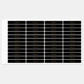 Étiquettes Simple Customizable Gold & Black Text Design (Feuille)