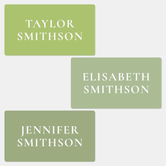 Étiquettes Simple Elegant Green Minimal Ajouter Votre Nom Éco (Groupe)