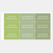 Étiquettes Simple Elegant Green Minimal Ajouter Votre Nom Éco (Feuille)