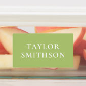 Étiquettes Simple Elegant Green Minimal Ajouter Votre Nom Éco (Apposé)