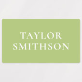 Étiquettes Simple Elegant Green Minimal Ajouter Votre Nom Éco (Design 1)