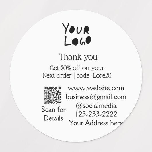 Étiquettes simple et minimal ajoutez votre logo/votre design (Design 1)