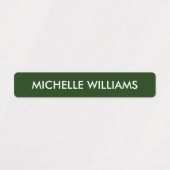 Étiquettes Simple Intense Vert blanc Échelle Enfants Nom (Design 1)