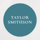 Étiquettes Simple Minimal Poudre Bleu Ajouter Votre Nom École (Design 1)