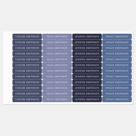Étiquettes Simple Minimal Purple Blue Ajouter Votre Nom École (Feuille)