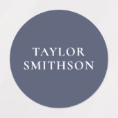 Étiquettes Simple Minimal Purple Blue Ajouter Votre Nom École (Design 1)