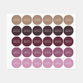 Étiquettes Simple Minimal Purple & Tan Ajouter Votre Nom Écol (Feuille)
