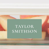 Étiquettes Simple Minimal Rose & Vert Ajouter Votre Nom École (Apposé)