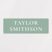 Étiquettes Simple Minimal Rose & Vert Ajouter Votre Nom École (Design 1)