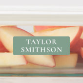 Étiquettes Simple Minimal Rose & Vert Ajouter Votre Nom École (Apposé)