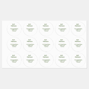 Étiquettes Simple minimal vert ajoutez votre texte nom photo