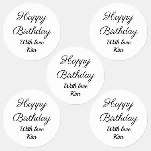 Étiquettes simple minimum calligraphie heureux anniversaire p (Groupe)