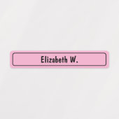 Étiquettes Simple Modèle de nom de fille rose et noire (Design 1)