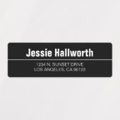 Étiquettes Simple moderne Black White Waterproof Adresse (Design 1)