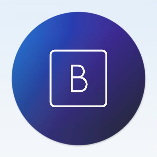 Étiquettes Simple moderne bleu foncé Ombre dégradé et monogra