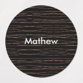 Étiquettes Simple monogramme ajouter votre nom lettre man min (Design 1)