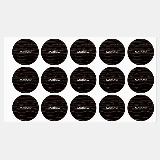 Étiquettes Simple monogramme ajouter votre nom lettre man min (Feuille)