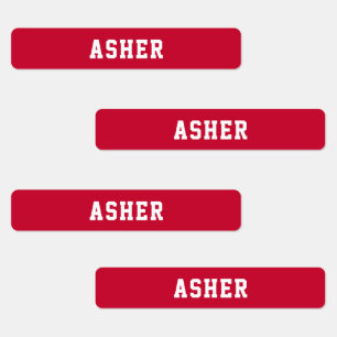 Étiquettes Simple Rouge Personnalisé