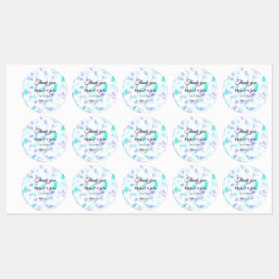 Étiquettes Simple thank you couple heart glitter