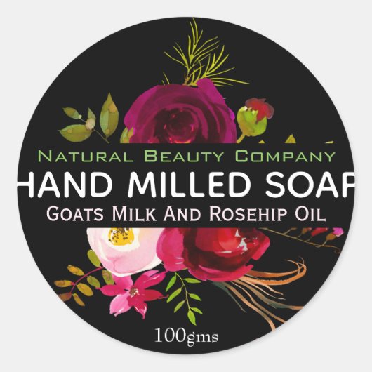 Étiquettes simples de savon à la main de couleur n (Devant)