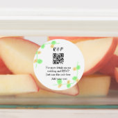 Étiquettes site web mariage rsvp q r code ajouter nom texte t (Apposé)