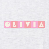 Étiquettes Six 6 lettres nom fille rectangulaire fer Patch (Design 1)