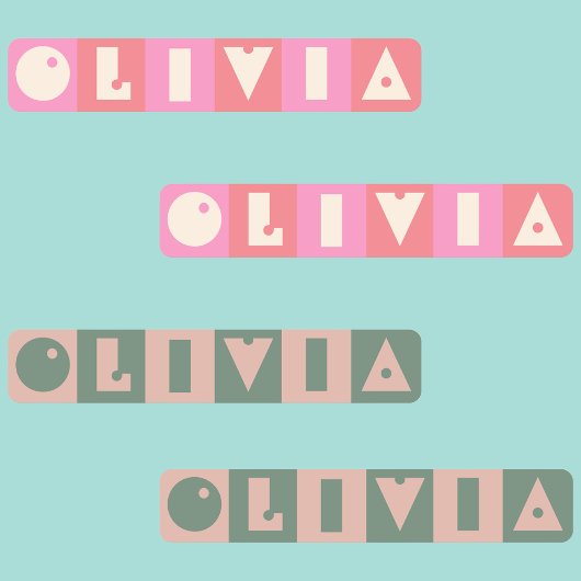 Étiquettes Six 6 lettres nom fille rectangulaire fer Patch