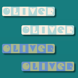 Étiquettes Six 6 lettres nom garçon rectangulaire fer Patch