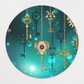 Étiquettes Skeleton Keys on Green Background (Design 2)