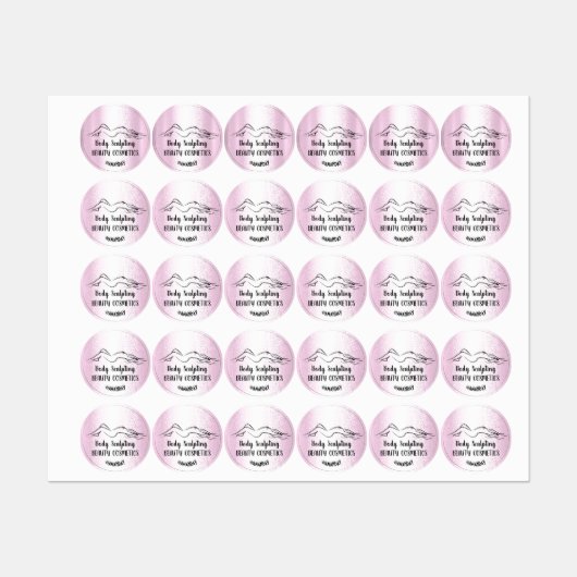 Étiquettes Slim Body Cosmetics Balm Soap Sculpter rose Nouvea (Feuille)