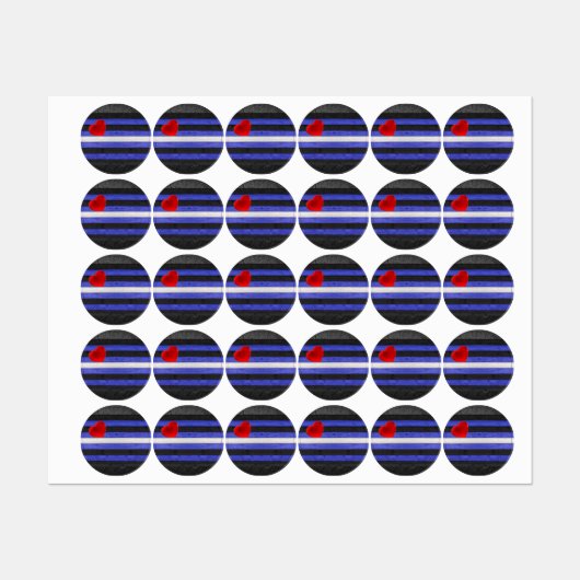 Étiquettes SlipperyJoe's cuir drapeau orgueil noir bleu royal (Feuille)