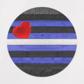 Étiquettes SlipperyJoe's cuir drapeau orgueil noir bleu royal (Design 2)