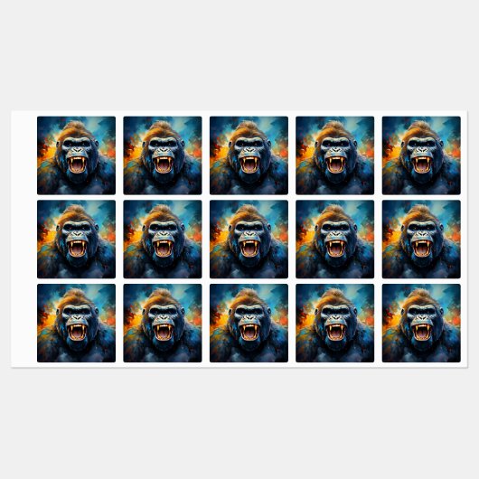 Étiquettes Smiling gorilla (Feuille)